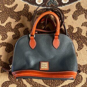 DOONEY & BOURKE Dark Grey Pebble Grain Zip Zip Satchel Crossbody/Handbag